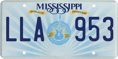 MS license plate LLA953