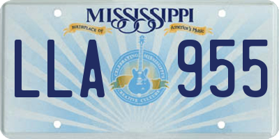 MS license plate LLA955