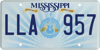 MS license plate LLA957