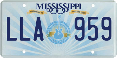 MS license plate LLA959