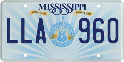 MS license plate LLA960