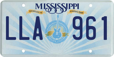MS license plate LLA961