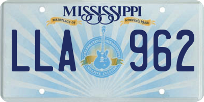 MS license plate LLA962