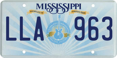 MS license plate LLA963