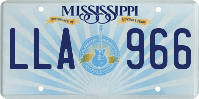 MS license plate LLA966