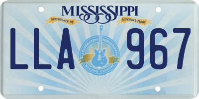 MS license plate LLA967