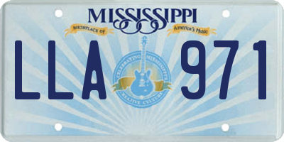 MS license plate LLA971