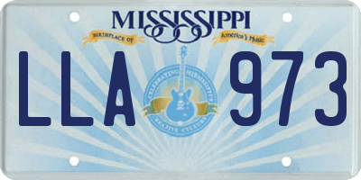 MS license plate LLA973