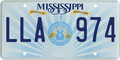 MS license plate LLA974