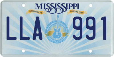 MS license plate LLA991