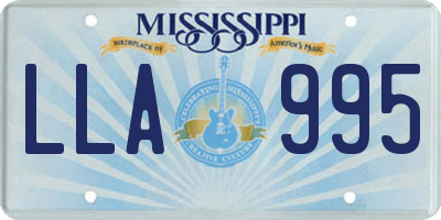 MS license plate LLA995