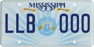 MS license plate LLB000