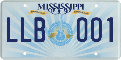 MS license plate LLB001