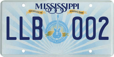 MS license plate LLB002