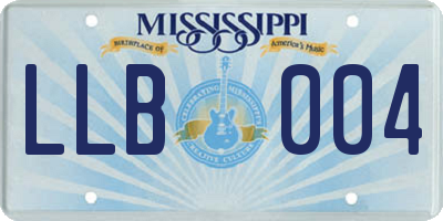 MS license plate LLB004