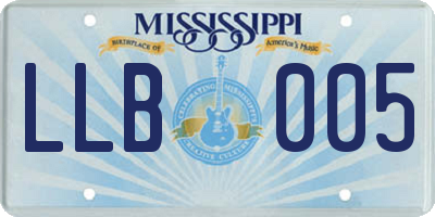 MS license plate LLB005