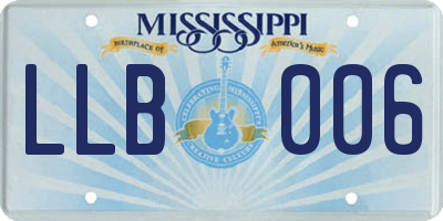 MS license plate LLB006