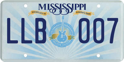 MS license plate LLB007