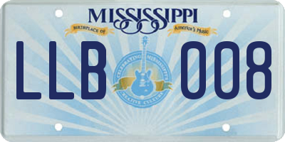 MS license plate LLB008