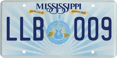 MS license plate LLB009