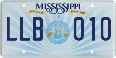 MS license plate LLB010
