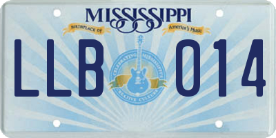 MS license plate LLB014