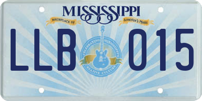 MS license plate LLB015