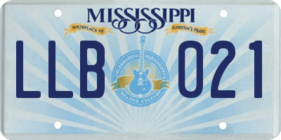 MS license plate LLB021