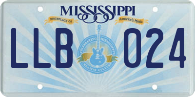 MS license plate LLB024