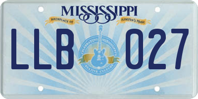 MS license plate LLB027