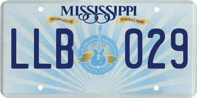MS license plate LLB029