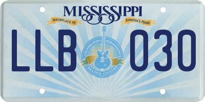 MS license plate LLB030