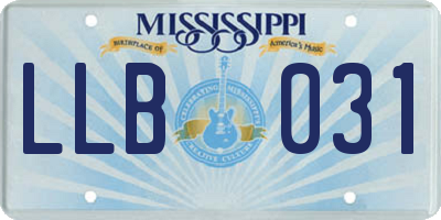 MS license plate LLB031