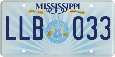 MS license plate LLB033
