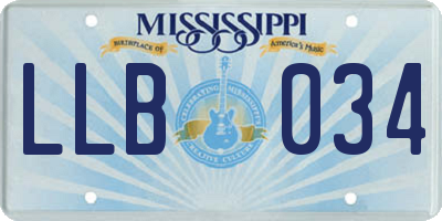 MS license plate LLB034