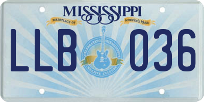 MS license plate LLB036