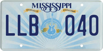 MS license plate LLB040
