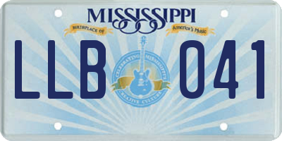 MS license plate LLB041