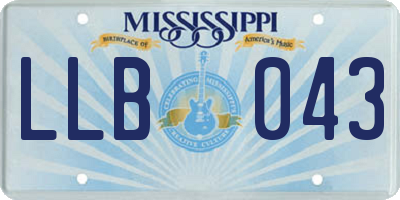MS license plate LLB043