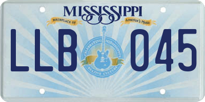 MS license plate LLB045