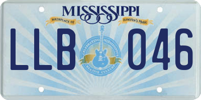 MS license plate LLB046