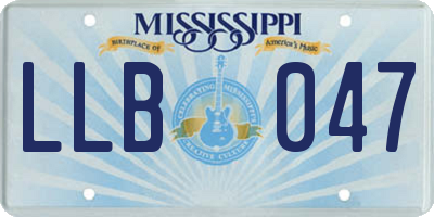 MS license plate LLB047