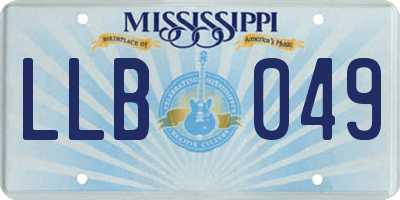 MS license plate LLB049