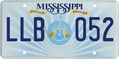 MS license plate LLB052
