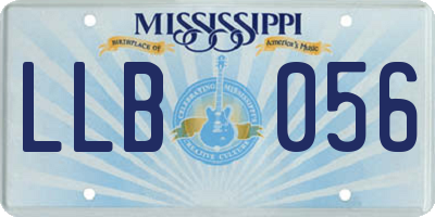 MS license plate LLB056