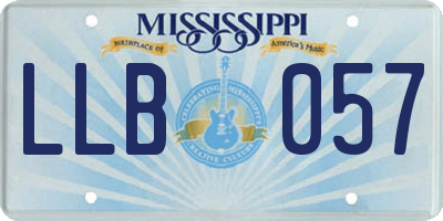 MS license plate LLB057