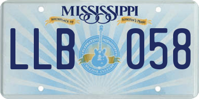 MS license plate LLB058