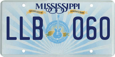 MS license plate LLB060