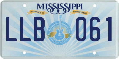 MS license plate LLB061