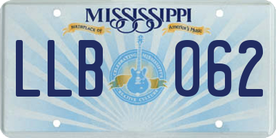 MS license plate LLB062